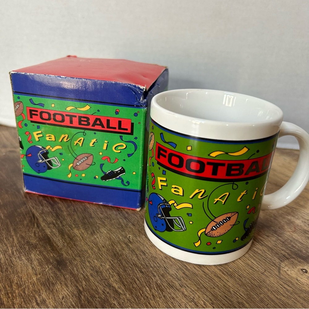 Rare Vintage Kmart Football Fanatic Coffee Mug Matrix Stanley Collection 90s Box